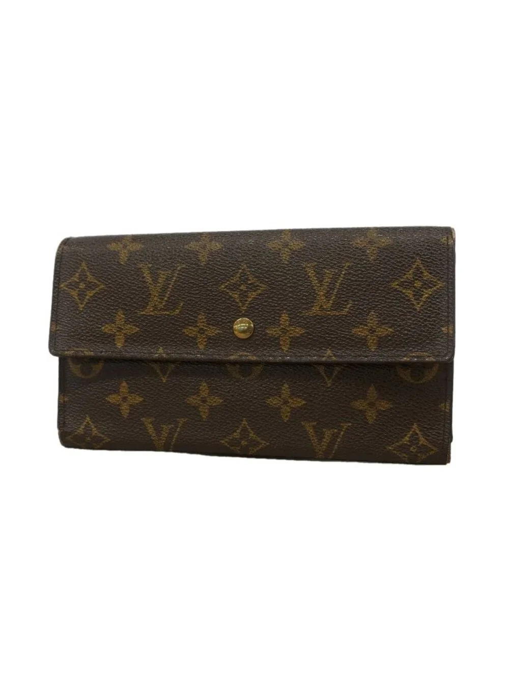 Louis Vuitton Trifold Wallet Monogram Porte Tresor International Brown